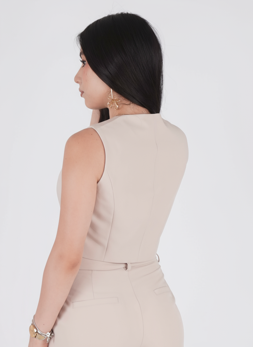 CHALECO TAILORING BEIGE