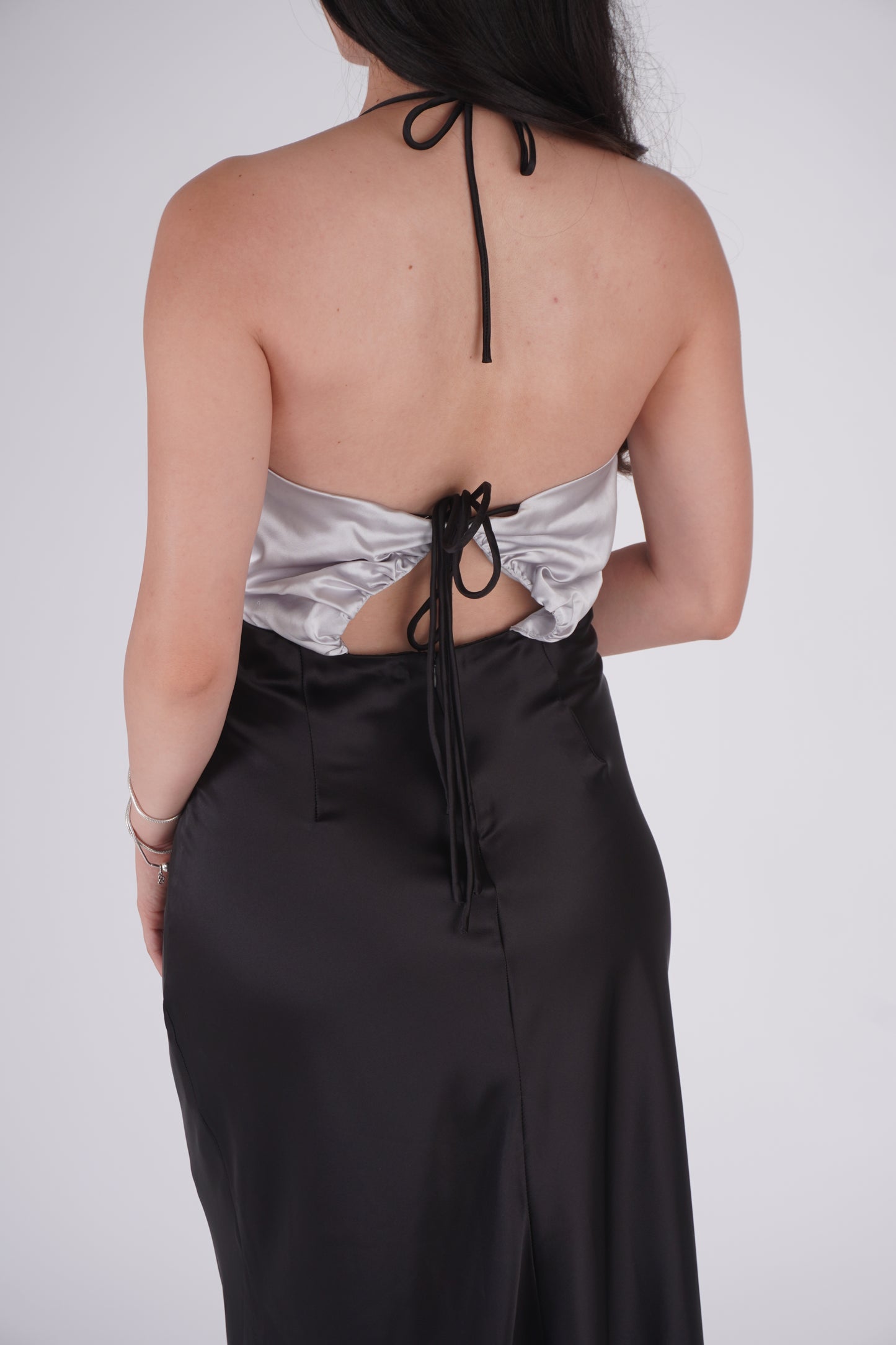 VESTIDO SATINADO COMBINADO