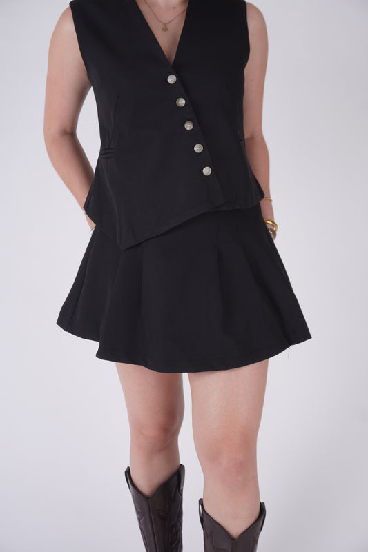 CONJUNTO FALDA TABLAS NEGRO