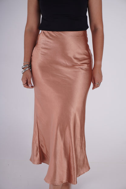 FALDA SATINADA COBRE