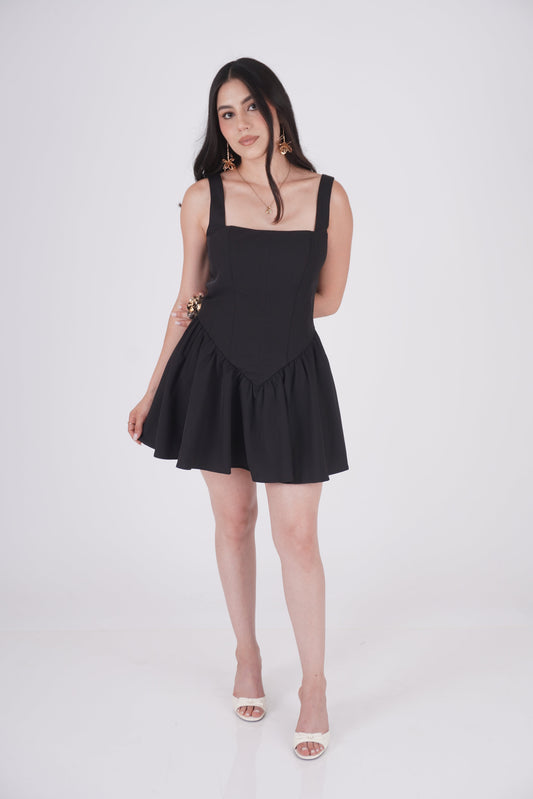 VESTIDO MINI ESCOTE RECTO