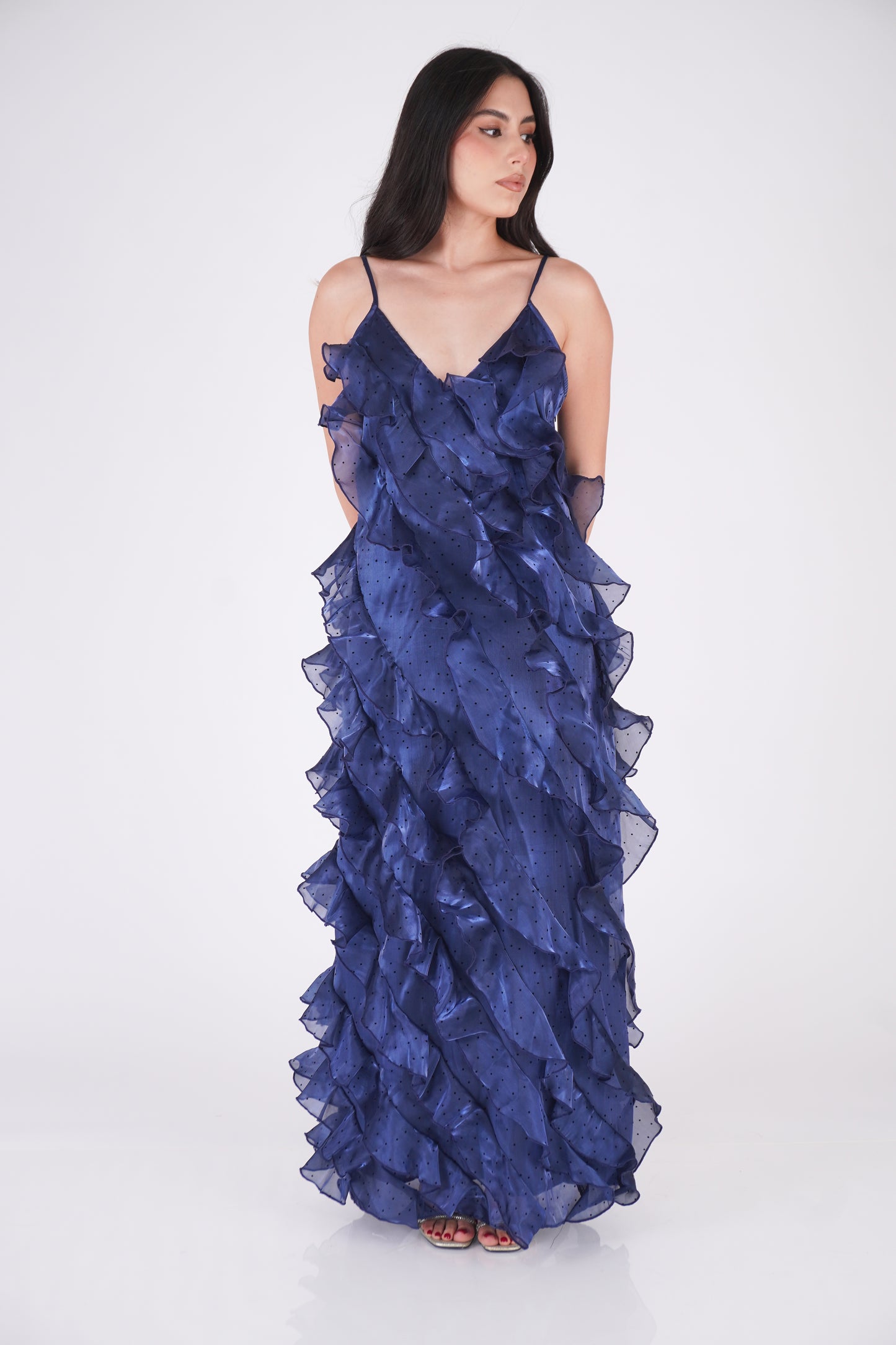 VESTIDO ORGANZA VOLANTES